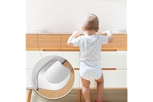 EUDEMON Baby Safety Anti-Tip Furniture Anchor Straps, Furniture Anti-Tip Wall Holder for Children&Pets, Childproof Anti-tip Furniture Wall Anchors, Easy to Install (White, 2 Pack)