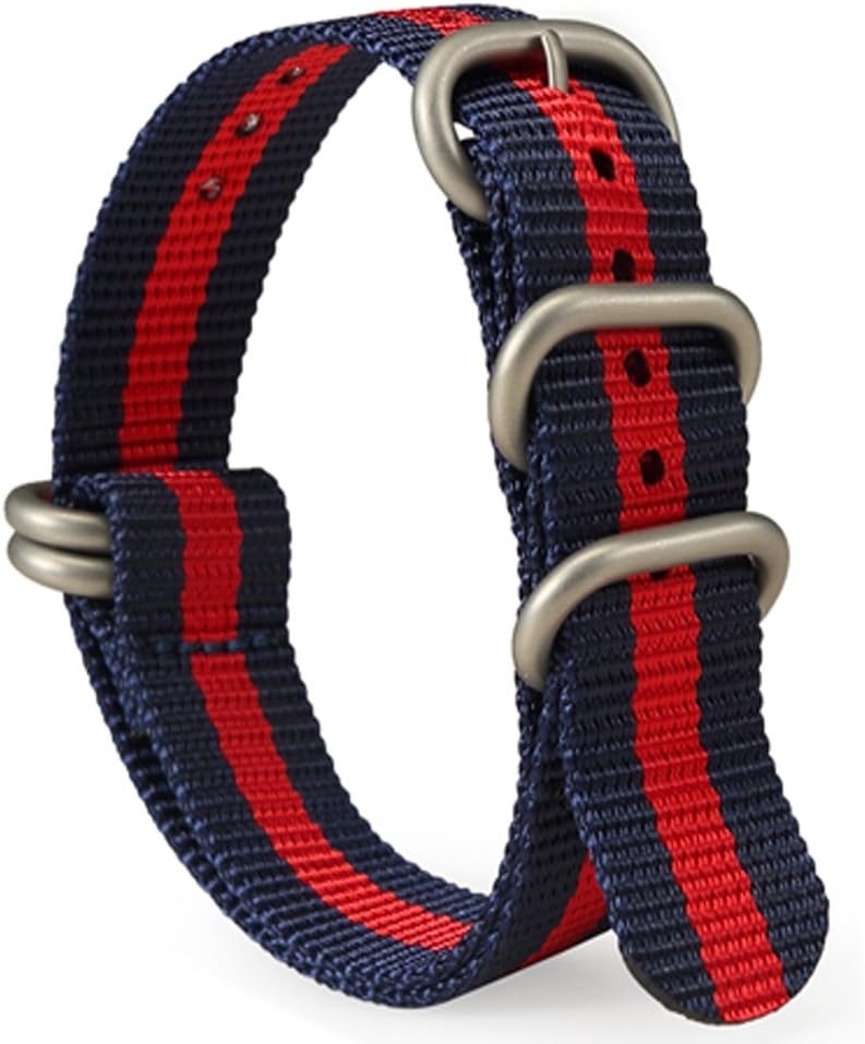SIMCOLOR 1.5mm Zulu Watch Bands,Military Nylon Replacement Watch Strap 18mm 20mm 22mm or 24mm