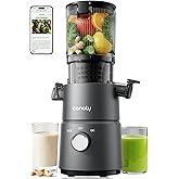 Canoly C03 Cold Press Juicer, 4.5" Wide Feed Chute Juicer Machine with 200W AC Motor, Fit Whole Vegetables & Fruits, 2-in-1 S
