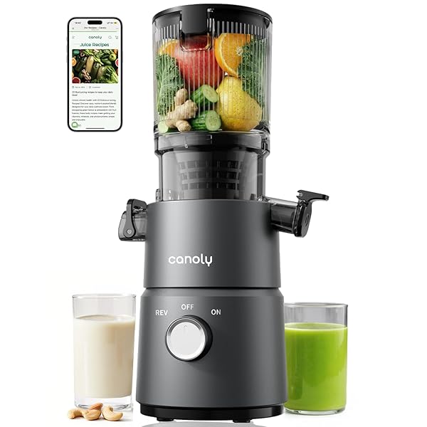 CANOLY COLD PRESS JUICER, 4.5″ WIDE FEED CHUTE JUICER MACHINE
