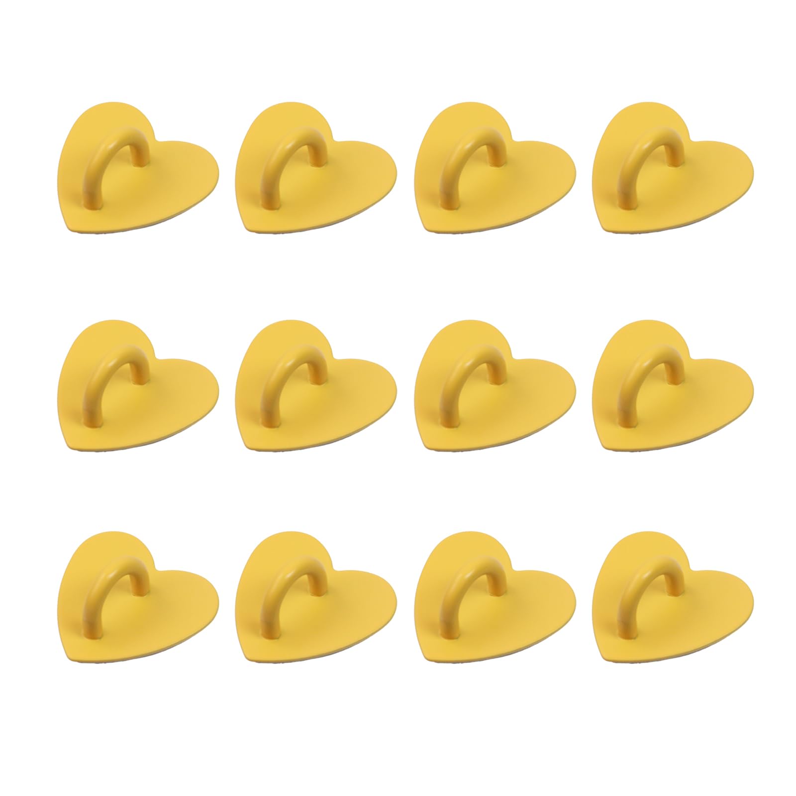 Pastlla 12Pcs Phone Charm Hook Adhesive Metal Phone Finger Grip Hook Cellphone Ring Holder Stand for DIY Accessories (Heart Shaped, Yellow)