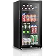 HAILANG Beverage Refrigerator With 105 Can,Freestanding Beverage Cooler For Office, Bar,Home|Double Glass Door&Adjustable She