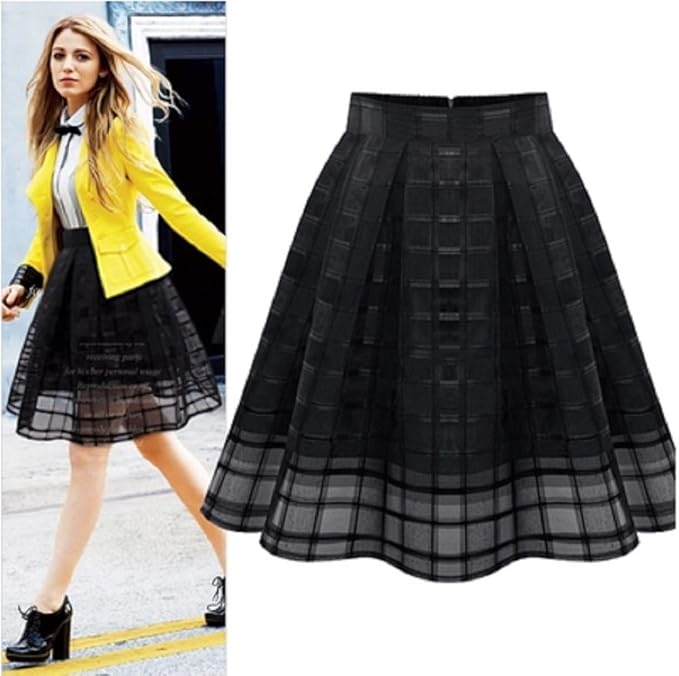 Amazon Co Jp 清楚 オーガンジー スカート プリーツ シースルー 黒 M 服 ファッション小物