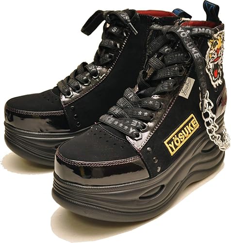 Amazon Yosukeu S A ヨースケ 厚底 スニーカー ハイカット スニーカーブーツ ショートブーツ 22 5cm ブラックコンビ ノーブランド品 スニーカー