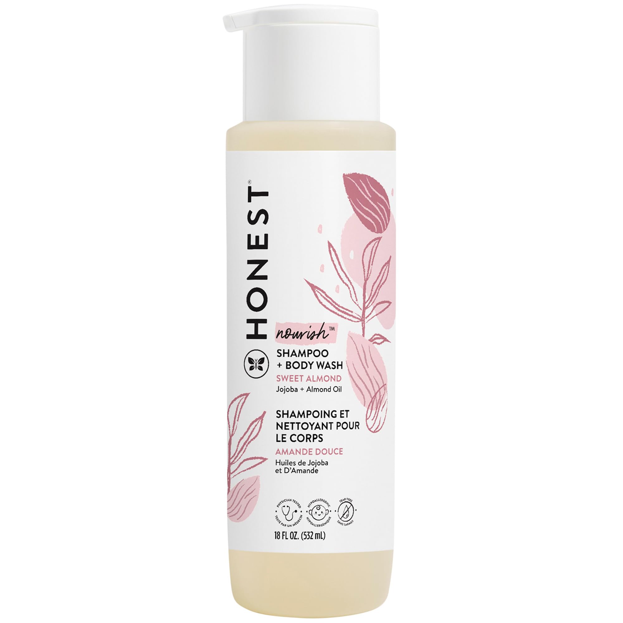 Photo 1 of The Honest Company 2-in-1 Cleansing Shampoo + Body Wash | Gentle for Baby | Naturally Derived, Tear-free, Hypoallergenic | Sweet Almond Nourish, 18 fl oz
