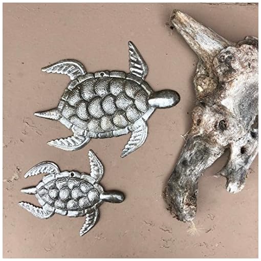 Decorative Sea Turtle Plaques, Set of 3, Swimming Right, Nautical Ocean