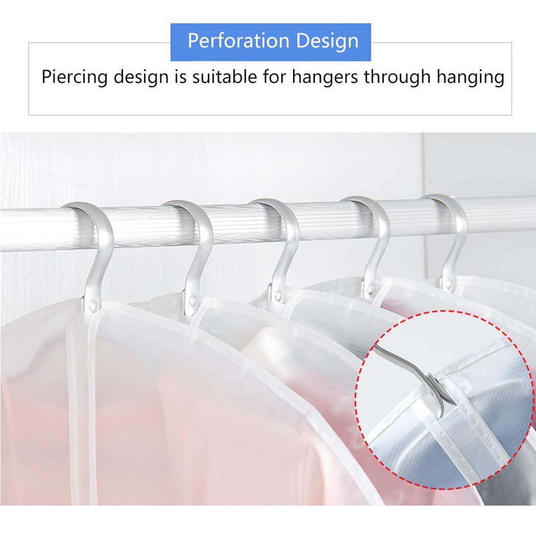 Tinyuet Home Abbigliamento Parapolvere, PEVA Trasparente Copriabiti Antipolvere Anti-fungine Lavabile con Cerniera 6Pcs(60 * 80cm/4Pcs & 60 * 140cm/2Pcs)