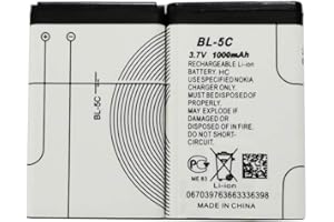 YMDJL BL-5C 3.7V Real Capacity 1000mAh Rechargeable Battery Suitable for Household Portable Radio with Overcharge Protection 2 Pieces