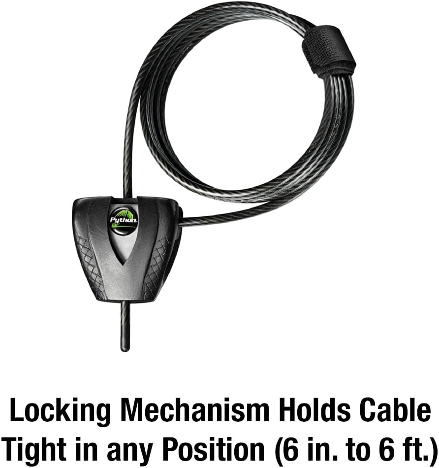 Master Lock 8417D Python Keyed Cable Lock, 6 Ft. Long, Black - Game Camera - 