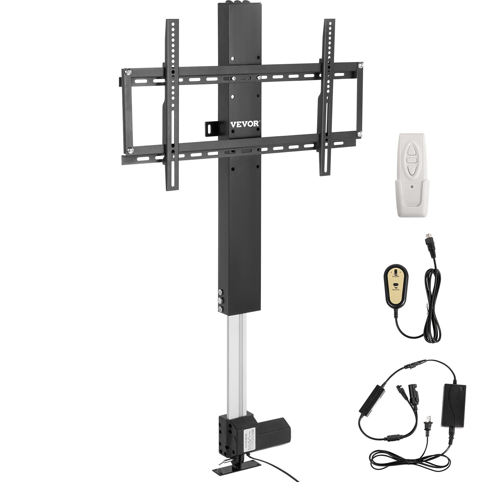VEVOR Elevador motorizado para TV Longitud de carrera 31 pulgadas Soporte motorizado para TV apto para elevación máxima de 60 pulgadas con control remoto Altura ajustable 42-73 pulgadas, capacidad de carga 132 libras