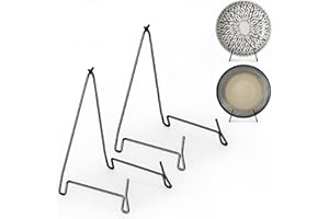 PUERSI 2 Pack Bowl Display Stand, 10 Inch Iron Bowl Holder, Large Plate Stands for Display Large Deep Plates, Platters, Dishe
