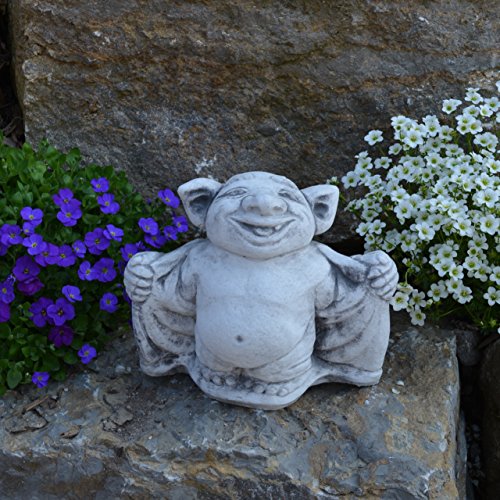 gartendekoparadies.de Lustiger Troll Fledermaus Dracula aus Steinguss, frostfest – Bild 3