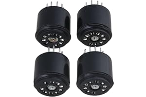 Bstinay 4pcs Black Bakelite Vacuum Tube Socket Saver Base 9 Pin Tube Testers Fits 12AX7