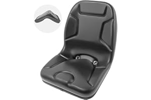 MFS Universal Forklift Lawn Tractor Seat, Waterproof Vinyl Cover with Drain Holes Soft Cushion Equipment Accessory Part High 