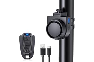 ONVIAN 115dB Bike Alarm with Remote, Bicycle Anti Theft Alarm Vibration Motion Sensor System, Rechargeable Bike Alarms for Eb