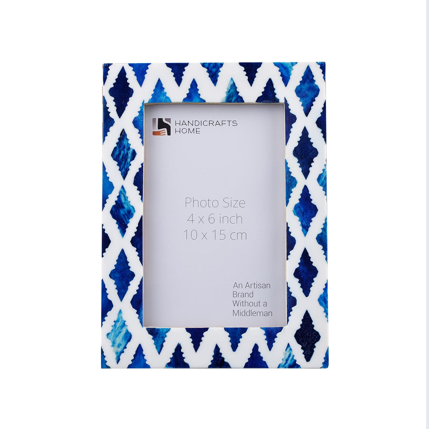 Handicrafts Home Picture Photo Frame Indigo Moorish Quatrefoil Mosaic Frames Indigo-1
