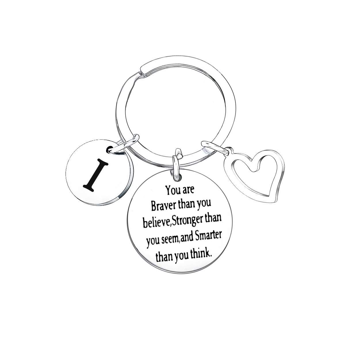 MADHAHEFU A-Z Letter Alphabet Initial Keychain Inspiration Keyring Inspiration Gifts For Women Graduation Gifts Birthday Keychain (I)