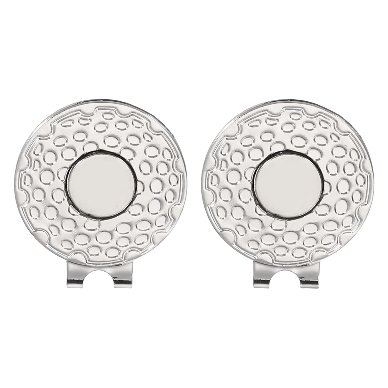 PATIKIL Magnetic Golf Ball Marker Holder, 2 Pack Metal Golf Hat Clips for Women Men Golfer Plants Caps Visor Belt, Bright Nickel