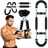 GULAMZ SOUQ Twister Arm Trainer 66&ndash;110 lbs, Adjustable Chest Expander &amp; Upper Body Workout Equipment Set with Hand Gripper and Accessories for Men, Home Gym Strength Training