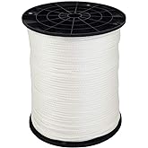 1/8" (#4) X 1000 ft Low -Stretch Solid Braid Industrial Polyester Cord. USA Made