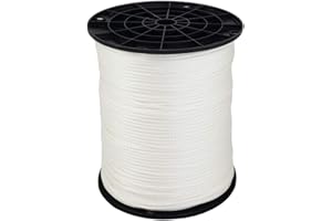 QUALITY NYLON ROPE 1/8" (#4) X 1000 ft Low -Stretch Solid Braid Industrial Polyester Cord. USA Made