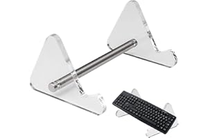 Keyboard Holder Stand - Multiple Tires Display Stand for Mechanical Keyboards, Books, Documents | Transparent Acrylic Keyboar