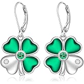 St Patricks Day Accessories Clover Earrings For Women Sterling Silver Shamrock Earrings Celtic Knot Dangle Jewelry Valentine Mothers Day Irish Shamrock Gifts