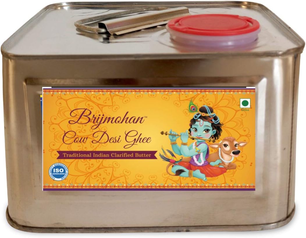 Brijmohan Cow Desi Ghee, 100% Pure Unadulterated Ghee Tasty & Healthiest Ghee for Frying Farsan Sweets. (2 Litre)