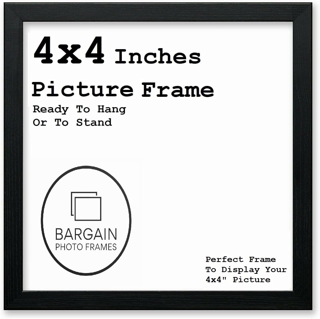 4x4 Inches Black Square Photo & Picture Frame Home Decor Poster Frame (4x4 Inches, Black)