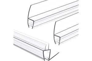 HTLOTUS Shower Door Bottom&Side Seal Set 3PCS, 78" (1981mm) Length H-Type PVC Strip for 3/8" (10mm) Thick Frameless Glass Door, to Stop Water Leaks