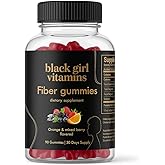 Black Girl Vitamins - Fiber Gummies - Prebiotic for Gut Health & Bloat Relief - Supports Digestion, Regularity & Microbiome Balance - Vegan, Gluten-Free, Halal (Orange & Mixed Berry, 30 Day Supply)