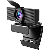 LITEPRO Webcam with Microphone & Privacy Cover, 1080P HD Web Computer Camera, USB Plug and Play Laptop PC Desktop Camera, Works with Zoom, Skype, Teams, Video Conferencing/Recording/Streaming