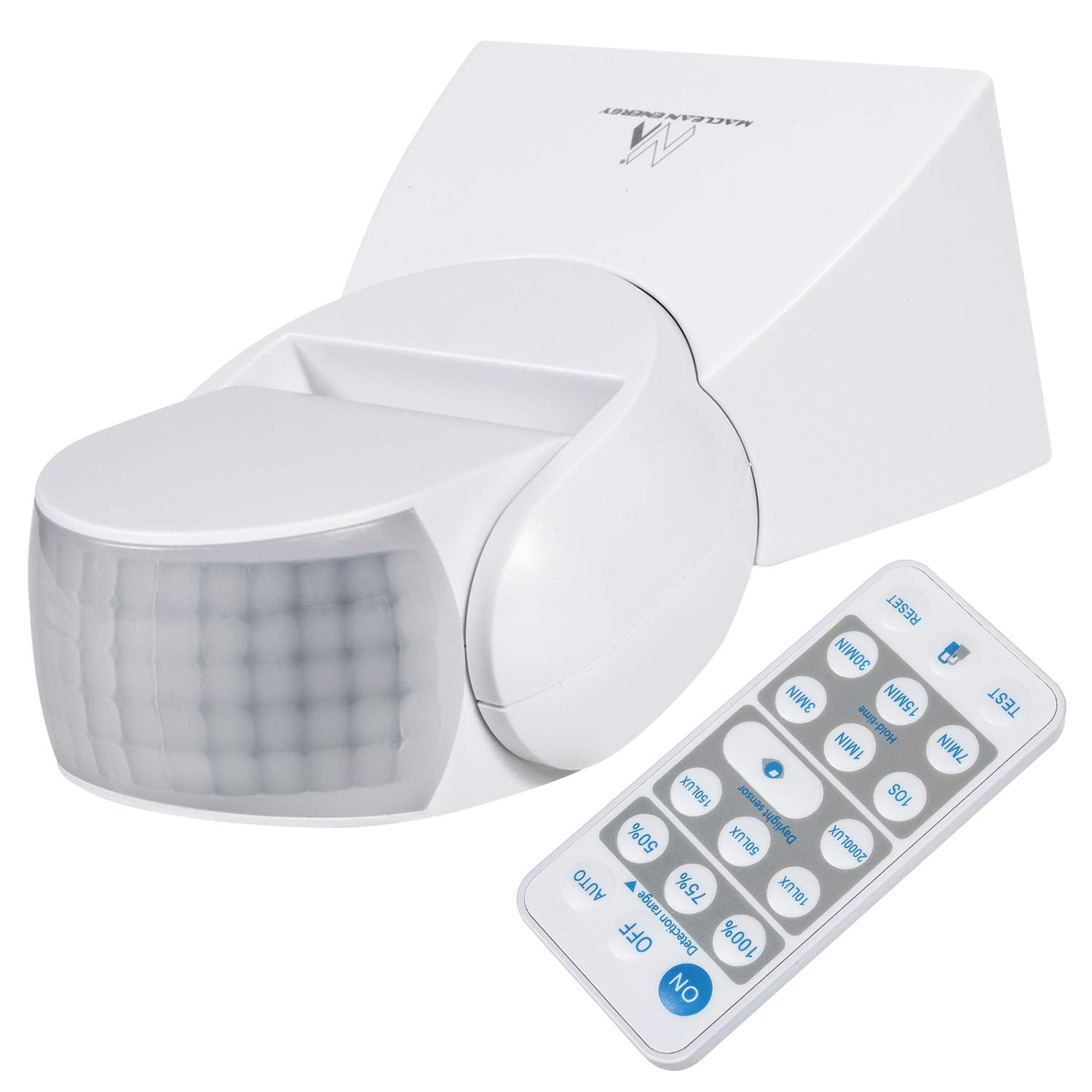 Maclean Motion Detector Light Switch, MCE241, Infrared, IP65, 180 ° Detection Angle, Up to 12m, Remote Control, Weiß