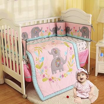 elephant nursery bedding girl