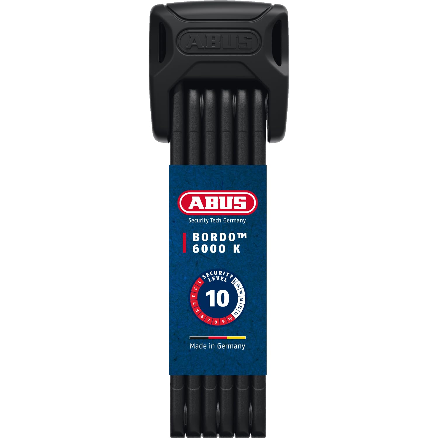 ABUS Bordo 6000K folding lock with SH lock holder - Bike lock with XPlus cylinder for high tamper protection - security level 10 - Length 90 cm
