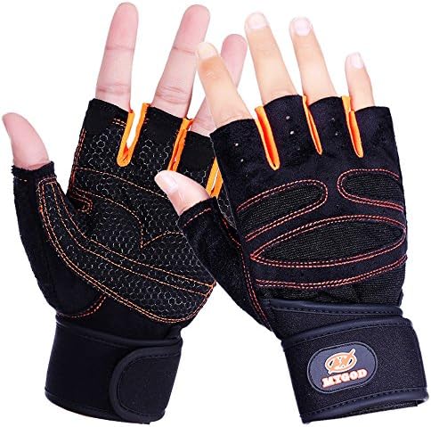 Unisex Black Pro Specialized Orienteering Treadmill Bicycle Horse Riding Photograph Camp Downhill Mtb BMX Fitness Motorbike Road Cycling Roller Skating Rock Climbing Leather Wrist Glove (Orange, M)