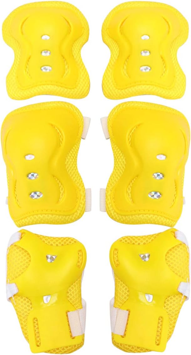 TOYANDONA 6pcs Kids/Youth Knee Pads Elbow Pads Wrist Guards Set Protective Gear Set for Roller Skates Cycling, Bike