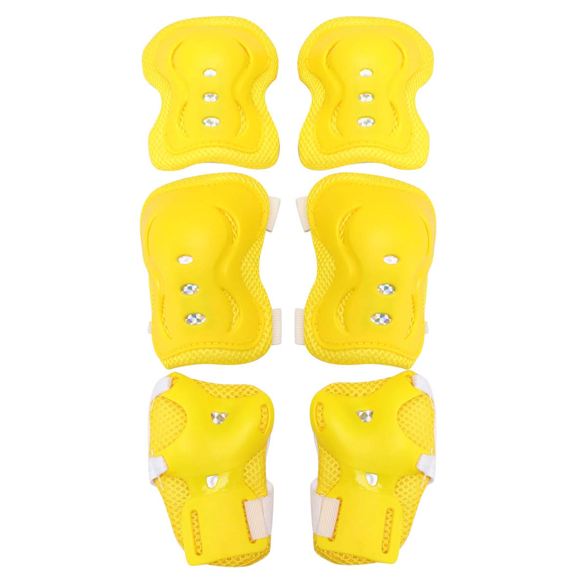 TOYANDONA 6pcs Kids/Youth Knee Pads Elbow Pads Wrist Guards Set Protective Gear Set for Roller Skates, Cycling, Bike, Skateboard, Inline Skating, Scooter Riding Sports