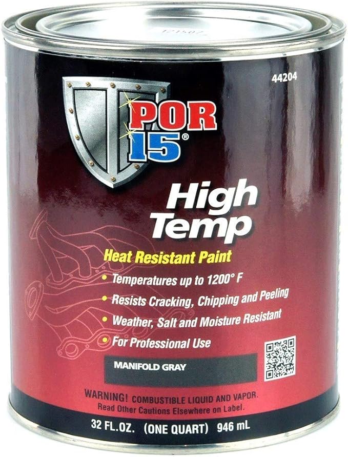 POR15 44204 Gray High Temperature Paint Manifold 1 quart, Air