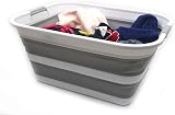 SAMMART 42L Collapsible Laundry Basket Foldable Pop Up Storage Grey view 4