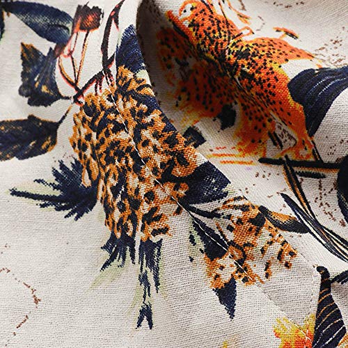 Women's Jacket Duseedik Womens Winter Warm Outwear Floral Print Hooded Pockets Vintage Oversize Coats (Orange A, US:6/CN:M) - Thumbnail 4