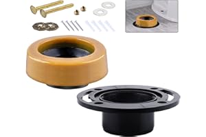 boeemi Toilet Flanges and Wax Rings for Toilets with Extended Flanges and Extra Thick Wax Rings for Floor Exit Toilets New Installation or Reinstallation 4" Waste Line for Plumbing Below Floor