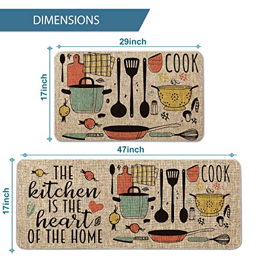 Artoid Mode The Kitchen is The Heart of The Home Kitchen Mats Set of 2, Seasonal Cooking Sets Holiday Party Low-Profile… - Image 3