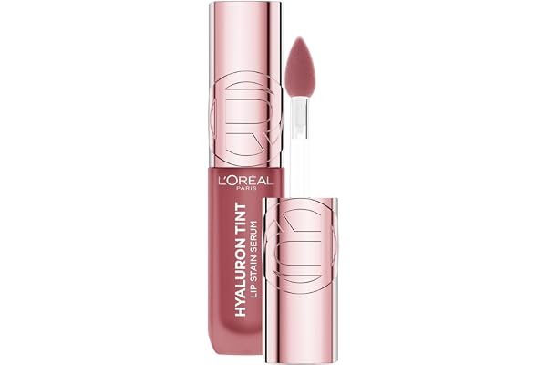 L'Oréal Paris Hyaluron Tint Lip Stain Serum, Hydrating Liptstick, Glossy Finish to Blurred Lip Tint, Multi-Use Lip & Cheek, U