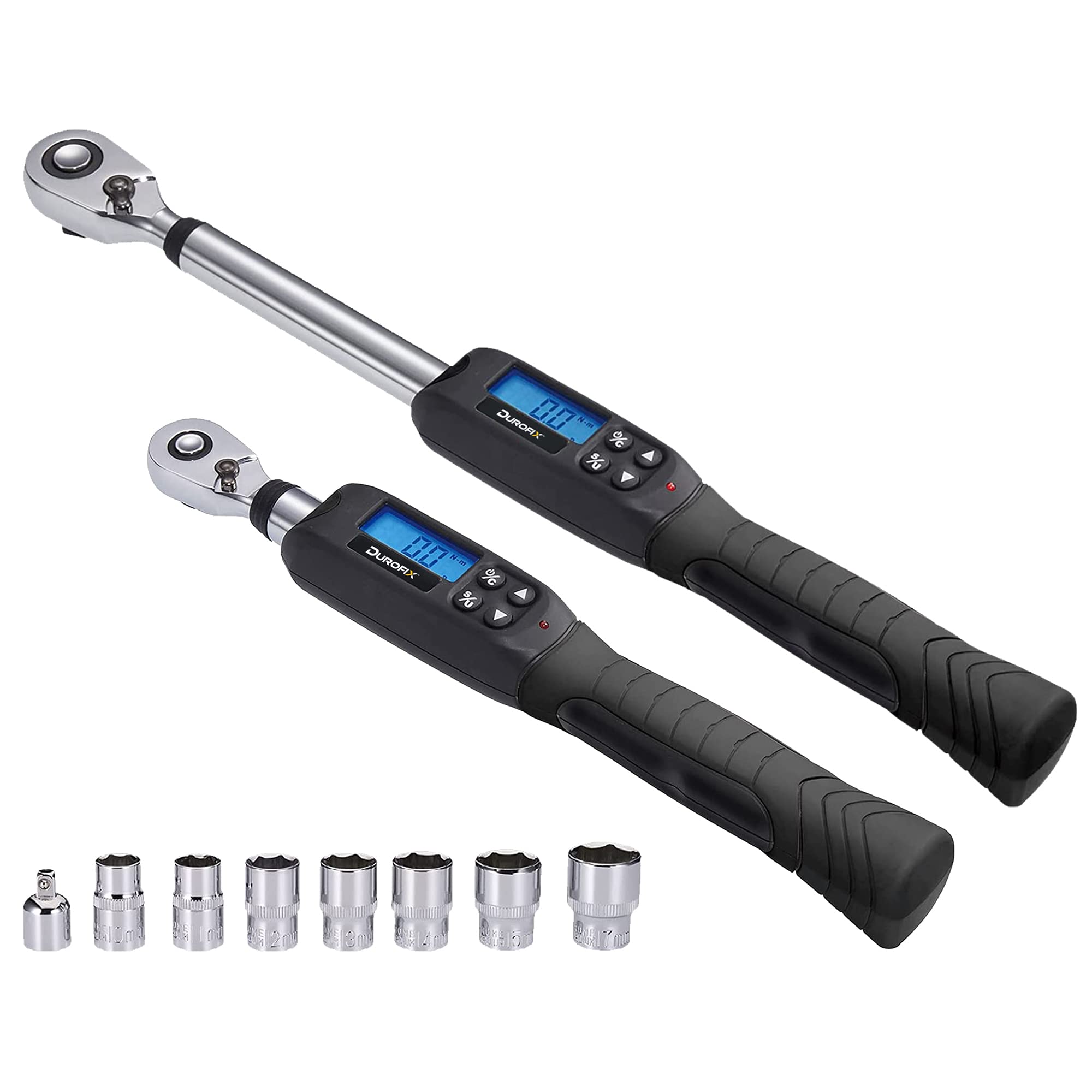 Durofix RM601-34S 3/8” & 1/2” Digital Torque Wrench Combo Kit with Buzzer, Flash Notification, Protective Case & ISO 6789 Standards with Certificate of Calibration