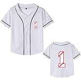 Toddler Baseball 1st Birthday Shirt Baby Boy Rookie of The Year One Year Old V Neck Shirt Button Tee Gift