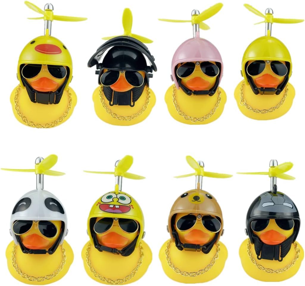 MEETOZ 8 Pack Duck Bike Bell, Little Yellow Duck Mountain Bike Decoration,Bicycle Horn Suitable for Outdoor Sports for Children And Adults