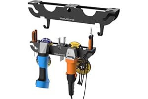 VALUXPRO Angle Grinder Holder for Milwaukee/Dewalt, Angle Grinder Tool Stand, Grinders Power Tools Holder Storage Rack, Garage Wall Mount Bracket for Cutters Polishers with Cord Hanger and Hooks