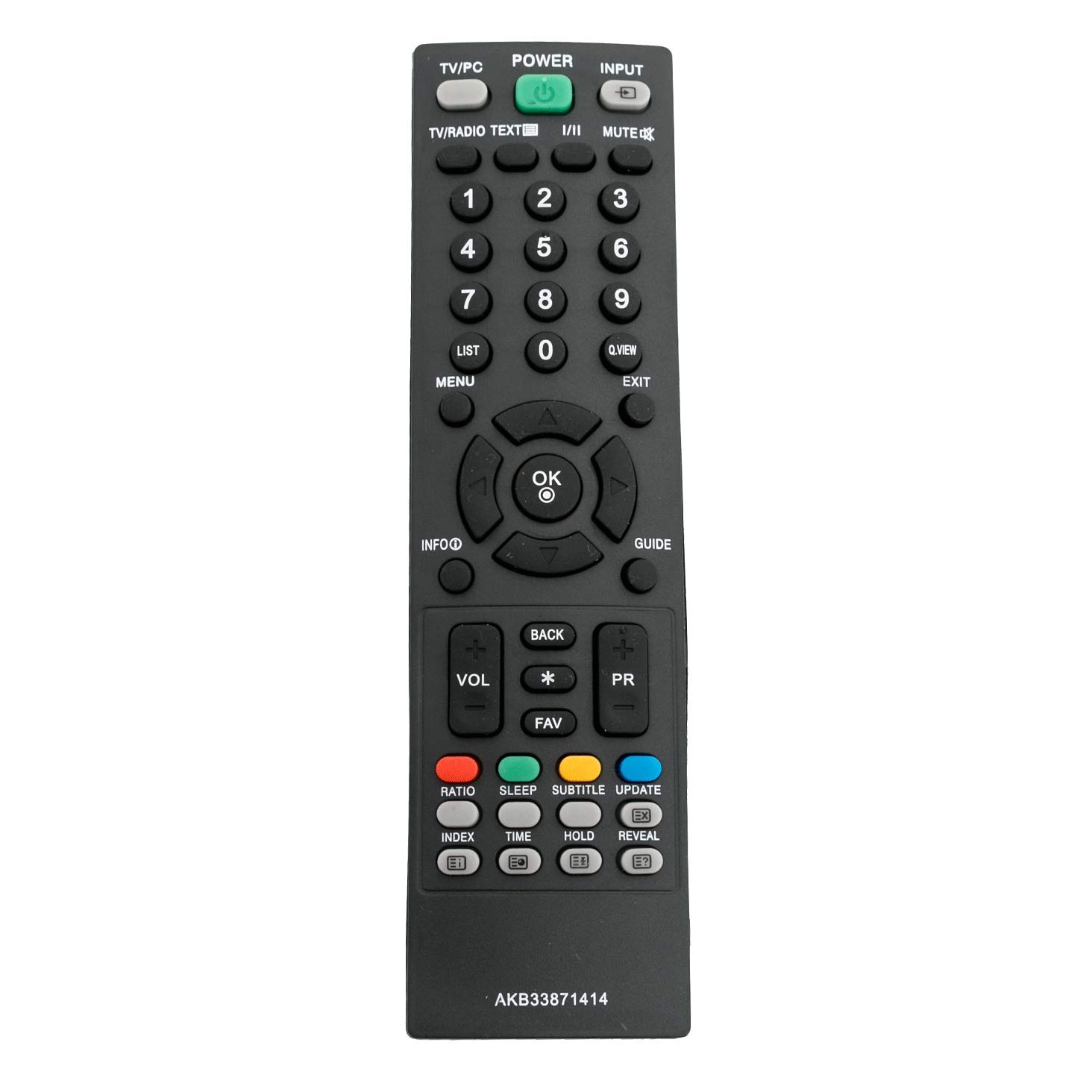 VINABTY Replacement Remote Control AKB33871414 fit for LG Smart TV M228WD M197WD M227WDL M237WDP M2394DPZJ M197WD-PZ 19LG3000-ZA M1994D-PZ M2094D-PZ