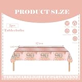 COSORO 2pcs Rose Gold 90th Birthday Tablecloth 137x274cm Plastic view 2